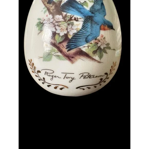 Danbury Mint Roger Tory Peterson Porcelain Songbird Egg Bluebird 1995 - Picture 2 of 6